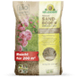 A 10-kg bag of Neudorff Shop Bentonite Sand Soil Improver covers 200 m², is ideal for sandy soils, and features packaging with pink flowers and a close-up of the mineral-rich contents.