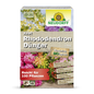 A 2.5 kg package of Neudorff Shop Azet Rhododendron Fertilizer, an organic fertilizer for rhododendrons and azaleas, with pictures of blooming flowers and German product details on the front of the packaging.