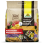 A 40-liter sack of NeudoHum potting soil from Neudorff Shop for garden plants, highlighted as peat-free, vegan, environmentally friendly potting soil with natural water reservoir, colorful flowers on the packaging, and eco-labels.