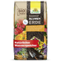 The 20L NeudoHum potting soil from Neudorff Shop is adorned with colorful flowers on the packaging and offers organic, peat-free potting soil with natural water retention - perfect for garden plants.
