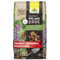 A 40-liter bag of NeudoHum Plant Soil from Neudorff Shop, organic peat-free soil, shows images of flowers, perennials, and garden plants. The German text describes the benefits and usage; at the bottom, a trowel is depicted.