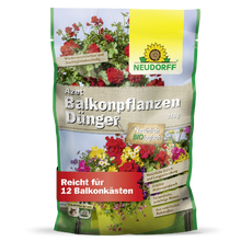 Azet Balcony Plant Fertilizer from Neudorff Shop comes in a 750g bag with pictures of summer flowers, is organic and suitable for up to 12 balcony boxes.