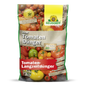 The 750g bag of Azet Tomato Fertilizer from Neudorff Shop is adorned with tomato motifs and a yellow sunflower logo. This organic complete fertilizer provides natural, long-term nutrients for abundant tomato harvests.