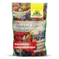 A colorful 750-g bag of Neudorff Shop Azet Berry & Fruit Fertilizer, a natural organic fertilizer for berries and fruit bushes, is adorned with berry images and text highlighting its benefits on the packaging.
