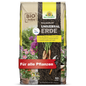 A 40-liter bag of NeudoHum Universal Soil from Neudorff Shop with the inscription "For all plants" and "BIO + Peat-Free" shows green plants, carrots, and the main features on the packaging.
