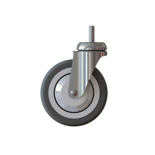 The TASKI Trolley Wheel - Carpet Floors (125mm), a steerable wheel from Diversey Deutschland GmbH & Co. OHG, is ideal as a replacement wheel for the TASKI Trolley and cleaning devices, delivered in a single pack for carpet floors.