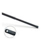 The Nölle Profi Brush telescopic handle metal, epoxy, 130 cm, thread by Nölle Profi Brush brush & paintbrush technology e.K. is depicted at an angle on a white background, with a close-up of the threaded end and the rectangular indentation.