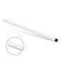 Pictured is a Nölle Profi Brush metal handle 140 cm, extra strong with thread (Nölle Profi Brush brush & paintbrush technology e.K.), against a white background. A close-up highlights the oval hole at the end of the handle opposite the threaded side.