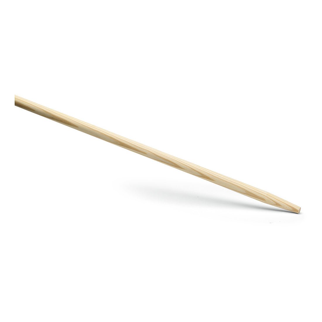 A Nölle Profi Brush tool handle 28x1.500 mm from Nölle Profi Brush Bürsten- & Pinseltechnik e.K. is lying on a white surface, diagonally from the top left to the bottom right.