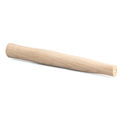 A smooth, unprocessed Nölle Profi Brush hand hammer handle made of ash wood for hammers from Nölle Profi Brush Brush & Paint Technology e.K., with slightly tapered ends, lies on a white background.
