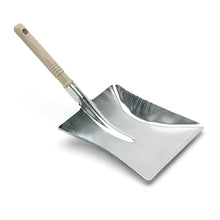 The Nölle Profi Brush dustpan metal galvanized with wooden handle (44x22 cm), by Nölle Profi Brush Bürsten- & Pinseltechnik e.K., is depicted on a white background - perfect for professional cleaning.