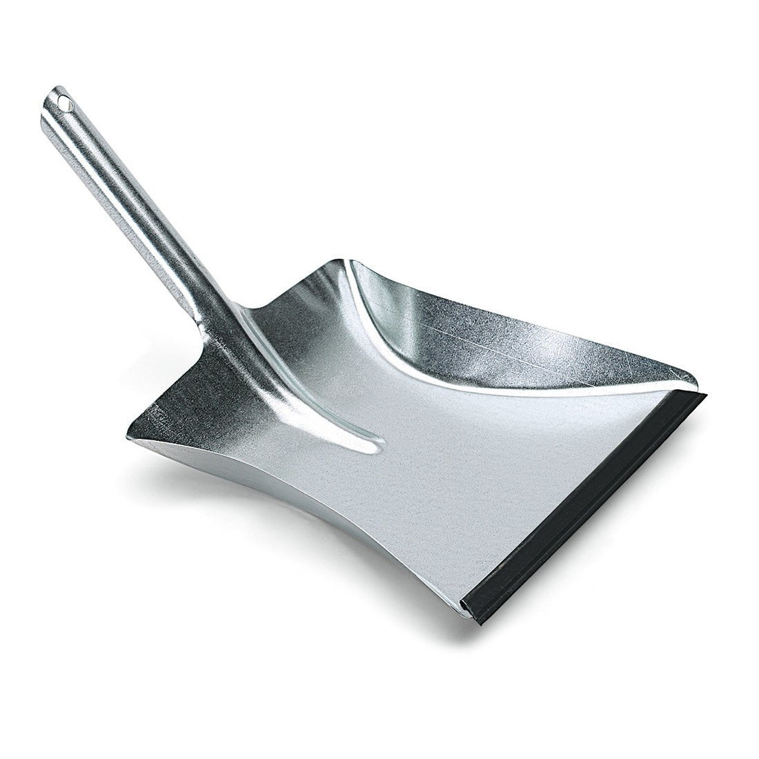 The Nölle Profi Brush dustpan, made of galvanized metal with a wooden handle (39x24 cm) by Nölle Profi Brush Bürsten- & Pinseltechnik e.K., is equipped with a black rubber edge and is excellent for efficiently collecting dust and debris.