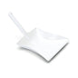 The Nölle Profi Brush dustpan made of lacquered metal, 39x24 cm with a dowel handle - here with a flat, square base and a short handle - from Nölle Profi Brush Brush & Paintbrush Technology e.K. is depicted on a plain white background.
