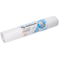 A roll of EMIL DEISS KG (GmbH + Co.) DEISS 46918 garbage bags (660x770x0.015 mm, white, 50 pieces) packaged with a label featuring "garbage bag", product information, a hand holding a bag, and disposal or storage symbols.