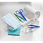 The Wound Care Set II CPT by Paul Hartmann AG contains a blue pair of scissors, a colored tweezer, gauze, a pad, a cup, and a transparent bowl - ideal for efficient wound care and neatly packaged in a pack (1 piece).
