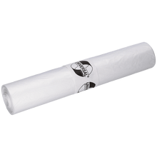 A roll of EMIL DEISS KG (GmbH + Co.) DEISS 49009 garbage bags, 690x790x0.02 mm transparent (50 pieces), with a "UNIVERSAL" label, is neatly packaged and placed on a plain light background.
