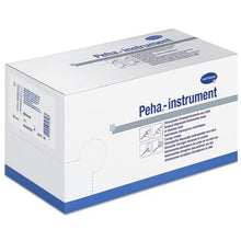 A white-blue rectangular box with the inscription "Peha-instrument" contains 40 sterile Hartmann splinter forceps straight 9cm from Paul Hartmann AG, with illustrations and the Hartmann logo in the top right corner.