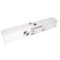 A rectangular white box with the label "UNIVERSAL" contains EMIL DEISS KG (GmbH + Co.) transparent bed covers 3200x950 mm, product name DEISS 49893, pack of 200 pieces, with German text on the front.