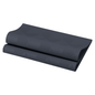 A folded napkin in dark gray with a subtle geometric pattern from Duni GmbH exudes elegance with its shimmering appearance.