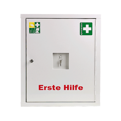 EUROSAFE First Aid Cabinet, White, Standard Contents, DIN 13169