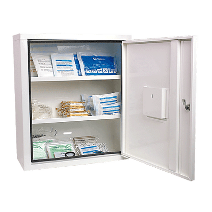 EUROSAFE First Aid Cabinet, White, Standard Contents, DIN 13169