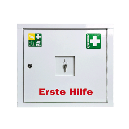 JUNIORSAFE First Aid Cabinet, White, with Standard Contents per DIN 13157