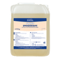 A 10-liter canister made of translucent plastic from DR.SCHNELL GmbH & Co. KGaA HORNIT dispenser soap hand wash lotion with a blue-white label and carrying handle ensures gentle cleaning of the skin and a subtle fragrance for daily use.