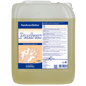DR.SCHNELL PUDRAS hand washing lotion for dispenser systems in a 10-liter canister made of transparent plastic with a blue-white label; the light yellow, pleasantly scented lotion gently cleanses the skin. Brand: DR.SCHNELL GmbH & Co. KGaA.