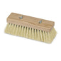 The Nölle Profi-Bürste Bitumen brush is a rectangular flat wood push broom with stiff, light Thermo-PET bristles and a wooden block attachment with 2 wing screws for handle attachment. Brand: Nölle Profi Brush Bürsten- & Pinseltechnik e.K.