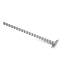 The Nölle Profi Brush metal handle with handle holder (140 cm, 24 mm diameter), from Nölle Profi Brush Bürsten- & Pinseltechnik e.K., is equipped with a flat, angled plate and shown on a white background.