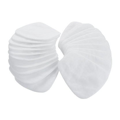 A semicircular white, oval 3M™ Particle Filter 5925, P2 (10 pairs/pack) from 3M Deutschland GmbH is depicted on a white background and offers optimal protection against dust.