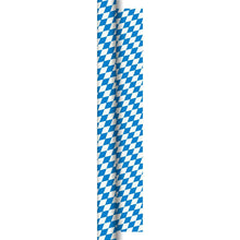 A paper table decoration roll 50x1.0m Bay. Diamond by Duni GmbH with classic Bavarian blue and white diamond pattern on a white background - ideal for creative projects and decorations with the Oktoberfest theme.