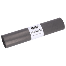 Pictured is a rolled package of EMIL DEISS KG (GmbH + Co.) DEISS garbage bags Type 20, 575x1000 mm, 70 l, made of HDPE with a "DEISS Garbage Bags" label on a plain white background - ideal HDPE bags for your waste needs.