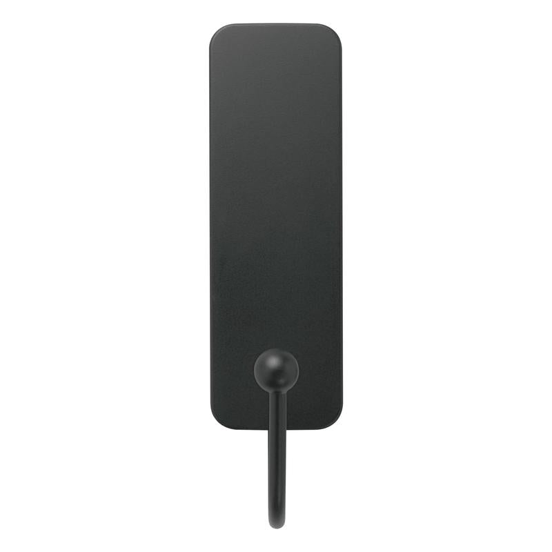 The medium-sized Command™ Matte Black Hook, 17034B from 3M Deutschland GmbH, offers modern design without drilling. With a rectangular, rounded backplate and curved hook, it is easy to attach and remove without residue.