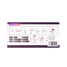 The rectangular althouseruan.combo 9in1 box shows an illustrated guide for the DVOT Professional Test, listing the detectable viruses (SARS-CoV-2, Influenza A+B, RSV, Adenovirus, hMPV, PIV 1/3 & 2, Mycoplasma), the result time, expiration date, batch number, and barcode.