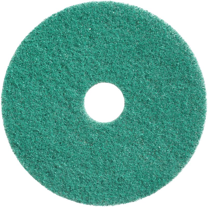 A green, round Twister Pad from Diversey Deutschland GmbH & Co. OHG with a center hole – maintenance cleaning pad for stone floors, ideal for daily cleaning and care.