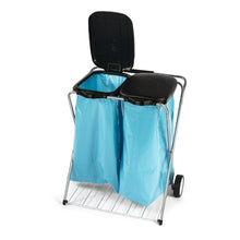 The Nölle Profi waste collector mobile, 2-compartment (66x37x78 cm) by Nölle Profi Brush Brush & Paintbrush Technology e.K. offers two metal compartments with black lids and wheels for easy waste separation and mobility.