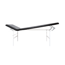 Examination Table, Steel Tube, Adjustable Head and Foot Sections, Black