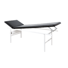 Examination Table, Steel Tube, Adjustable Head and Foot Sections, Black