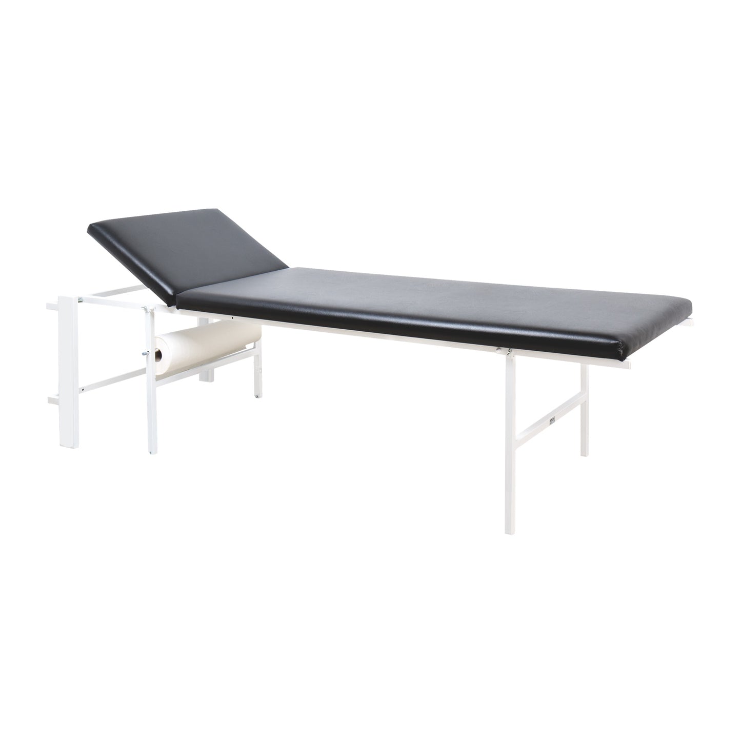 Folding Wall-Mounted Examination Table with Adjustable Headrest, Vertical, Black