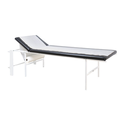 Folding Wall-Mounted Examination Table with Adjustable Headrest, Vertical, Black