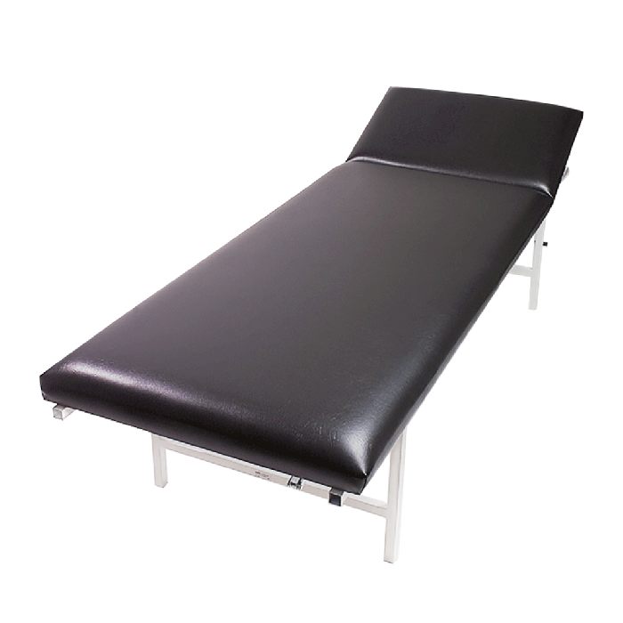 Folding Wall-Mounted Relaxation Room Lounger, Steel, Adjustable Horizontal Headrest, Black