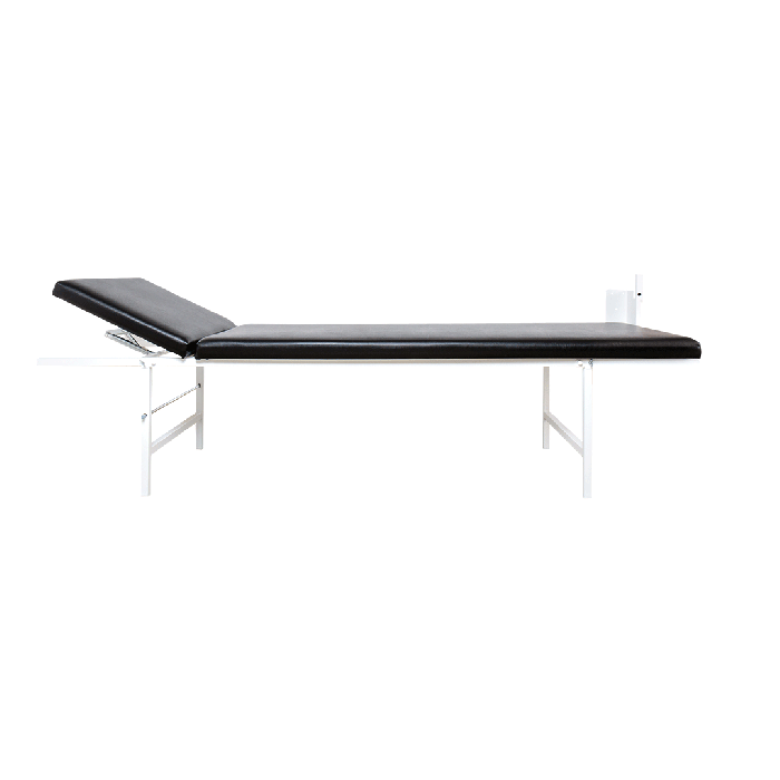 Folding Wall-Mounted Relaxation Room Lounger, Steel, Adjustable Horizontal Headrest, Black