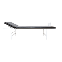 Folding Wall-Mounted Relaxation Room Lounger, Steel, Adjustable Horizontal Headrest, Black