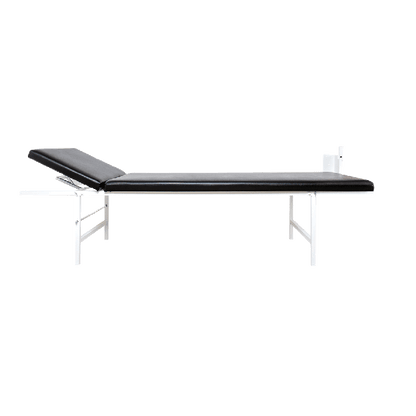 Folding Wall-Mounted Relaxation Room Lounger, Steel, Adjustable Horizontal Headrest, Black