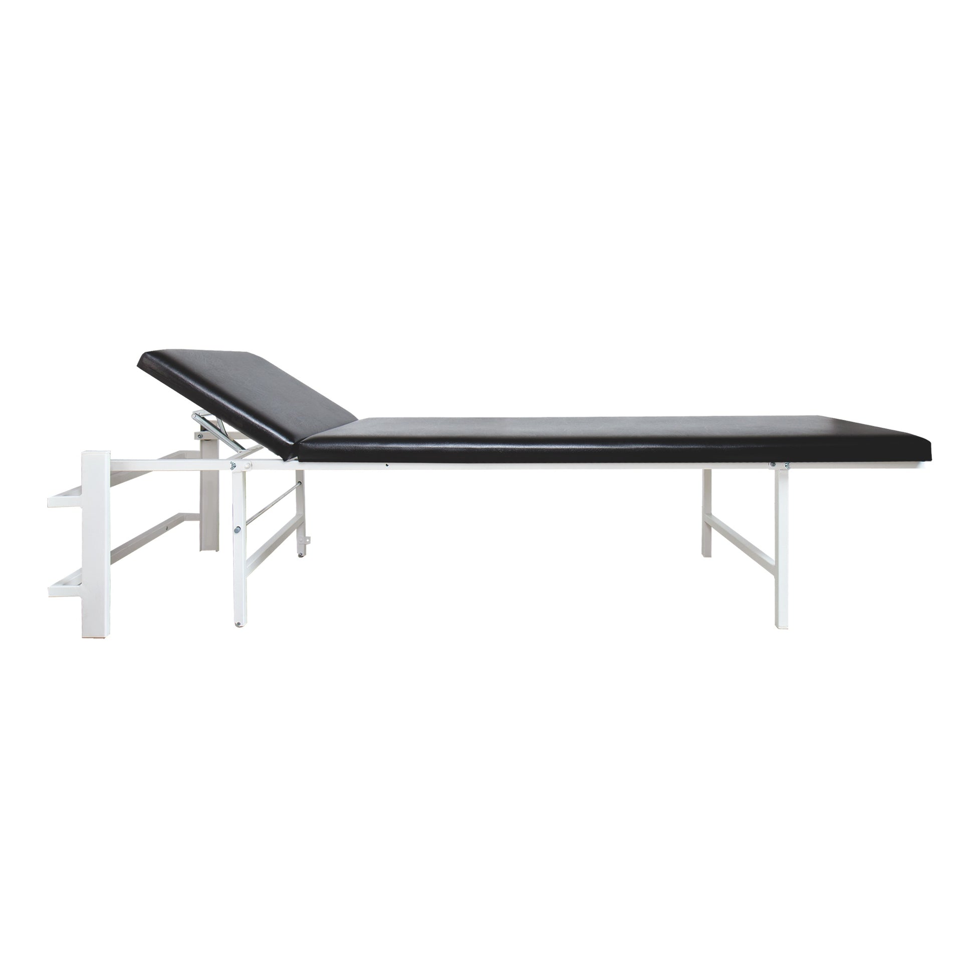 Folding Wall-Mounted Relaxation Room Lounger, Steel, Adjustable Headrest (Vertical), Black