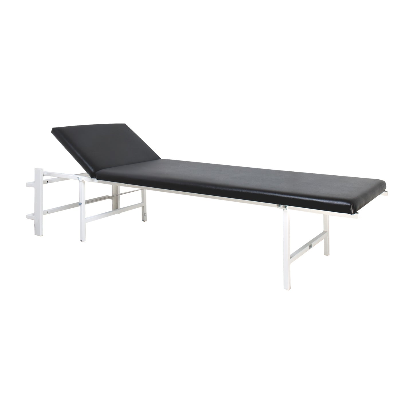 Folding Wall-Mounted Relaxation Room Lounger, Steel, Adjustable Headrest (Vertical), Black