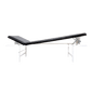 Wall-Mounted Folding Lounge Chair for Relaxation Rooms, Steel, Adjustable Head and Foot Rests, Horizontal, Black