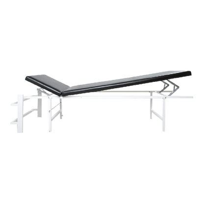 Wall-Mounted Folding Reclining Chair for Rest Rooms, Steel, Adjustable Head and Foot Rests, Vertical, Black