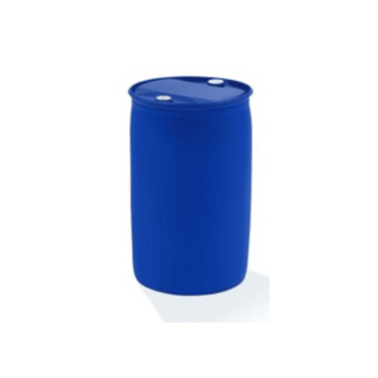 A blue plastic barrel with the label Dr. Schnell PRIMA EXTENT of DR.SCHNELL GmbH & Co. KGaA for household or commercial cleaning agents stands upright with a closed lid and two round openings on a white background.